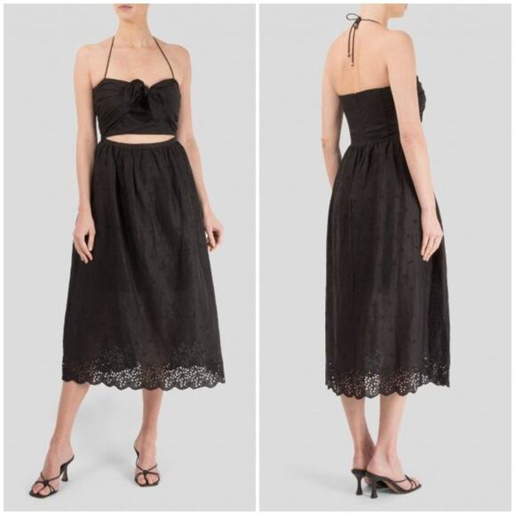 Zimmerman Iris Picnic Dress 100% Linen in Black Size 1 NWT $795 - Picture 13 of 14